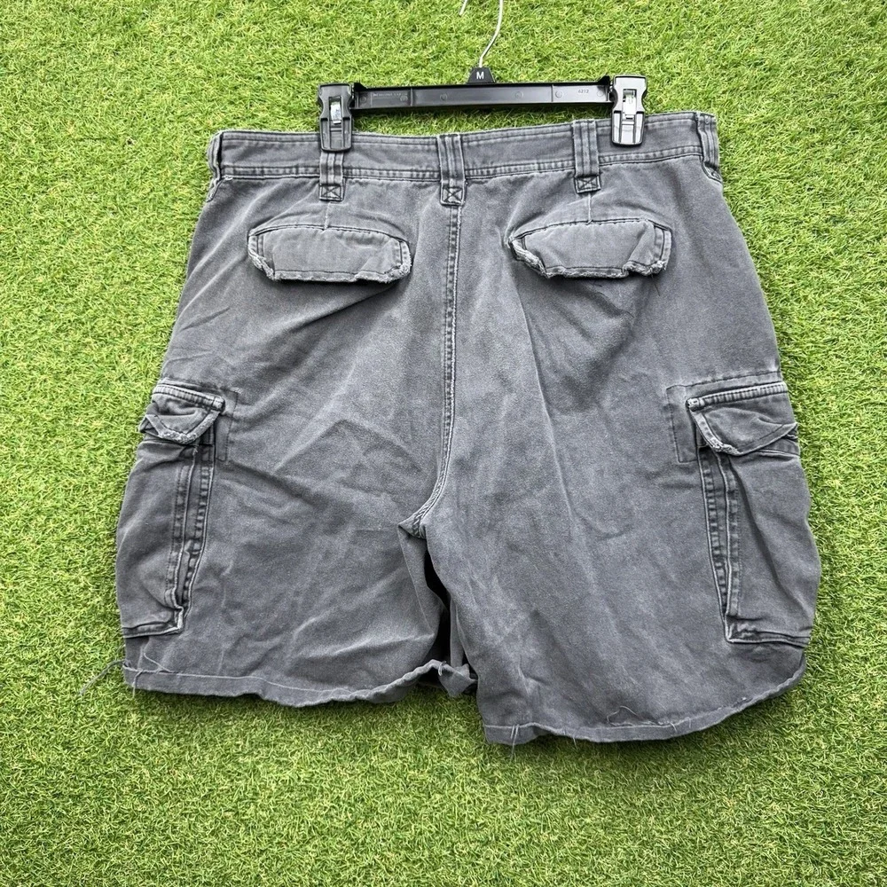 Abercrombie & Fitch Cargo Shorts Mens 35 x9 Vintage Fatigues Heavy Khaki Skater